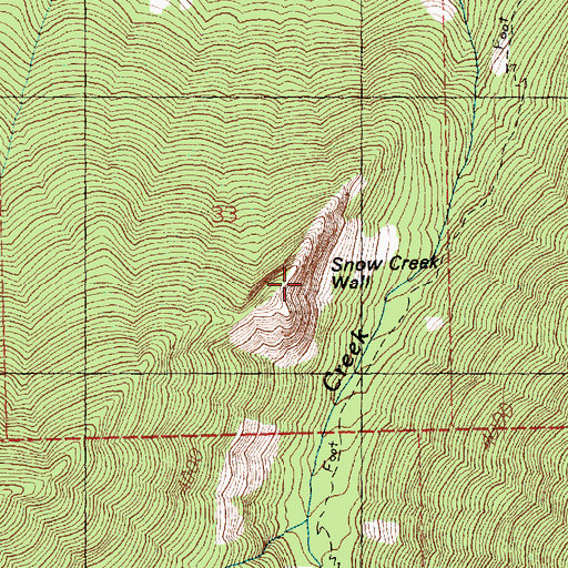 Topographic Map of Snow Creek Wall, WA