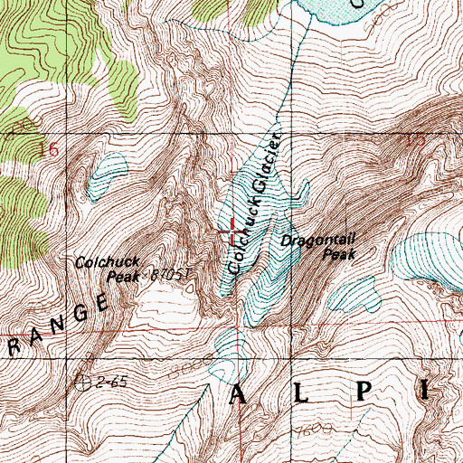 Topographic Map of Colchuck Glacier, WA