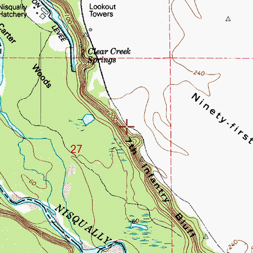 Topographic Map of Nisqually Reservation, WA