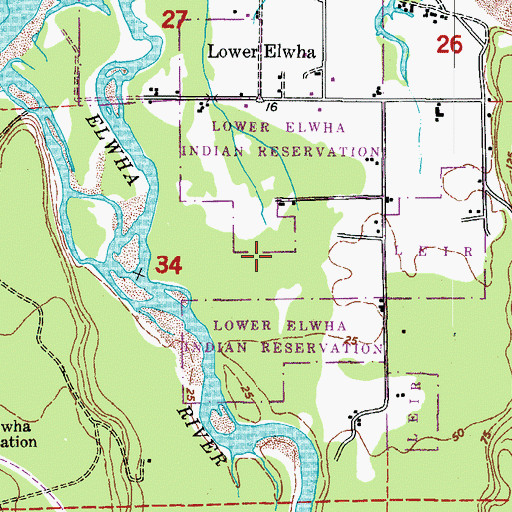 Topographic Map of Lower Elwha Reservation, WA