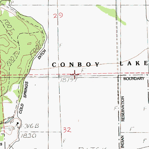 Topographic Map of Conboy Lake National Wildlife Refuge, WA