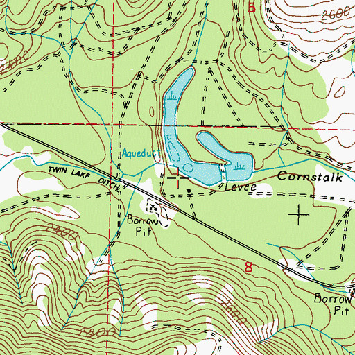 Topographic Map of Twin Lakes Ditch, WA
