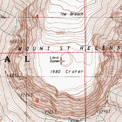 Topographic Map of Lava Dome, WA