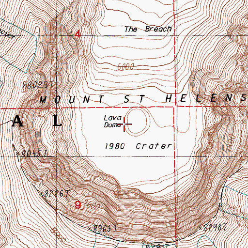 Topographic Map of 1980 Crater, WA