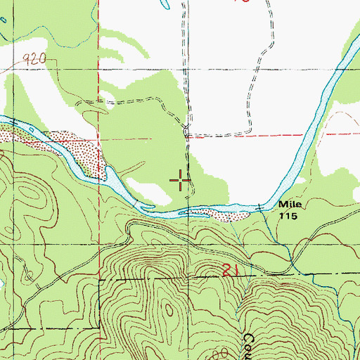 Topographic Map of Mullins Creek, WA