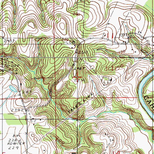 Topographic Map of Parnell Cemetery, AL
