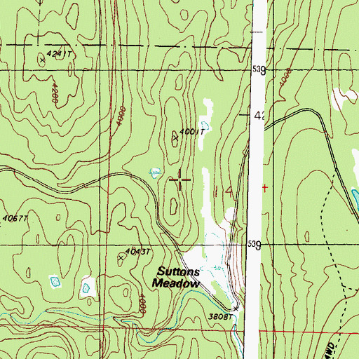 Topographic Map of Suttens Meadow, WA