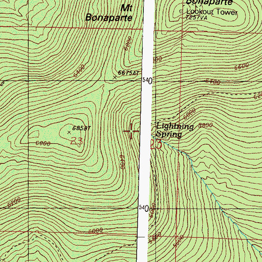 Topographic Map of Lightning Spring, WA