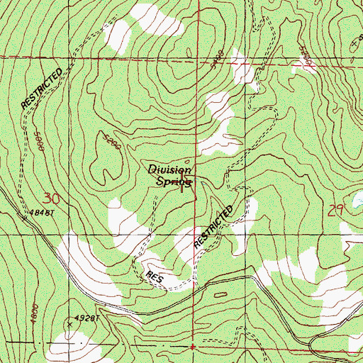 Topographic Map of Division Spring, WA