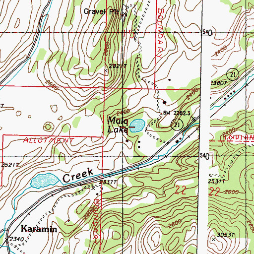 Topographic Map of Malo Lake, WA