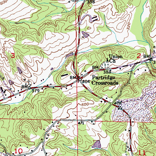 Topographic Map of Partridge Crossroads, AL