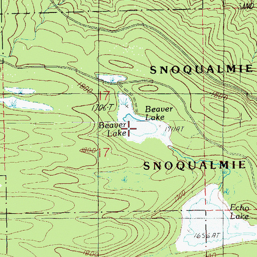 Topographic Map of Beaver Lake, WA