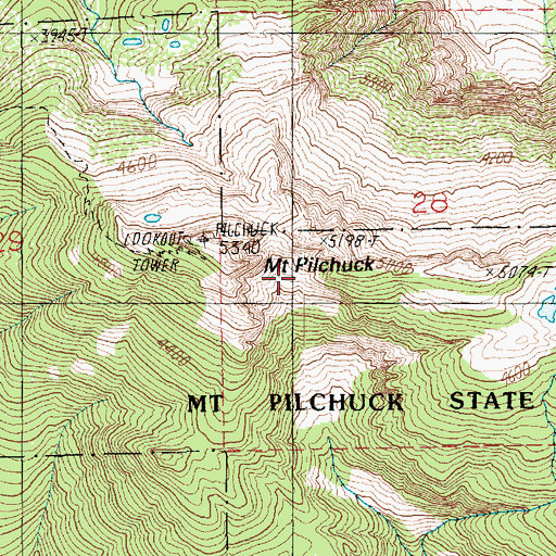 Topographic Map of Mount Pilchuck State Forest, WA
