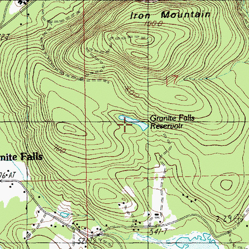 Topographic Map of Granite Falls Reservoir, WA