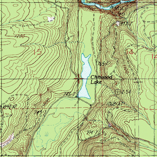 Topographic Map of Chitwood Lake, WA