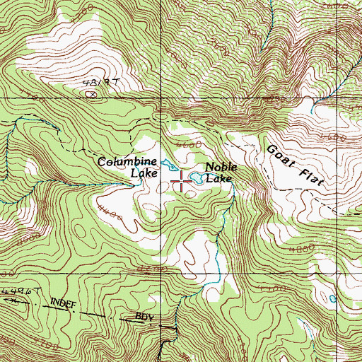 Topographic Map of Noble Lake, WA