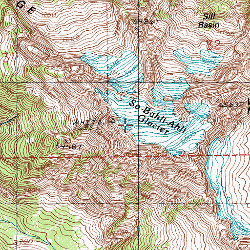 Topographic Map of So-Bahli-Alhi Glacier, WA