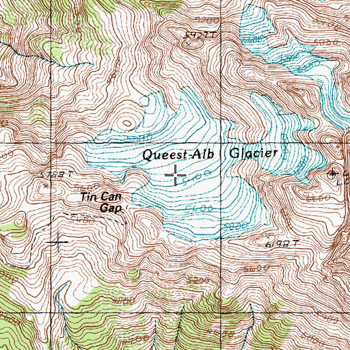 Topographic Map of Queest-alb Glacier (not official), WA