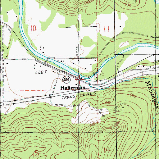 Topographic Map of Montague Creek, WA