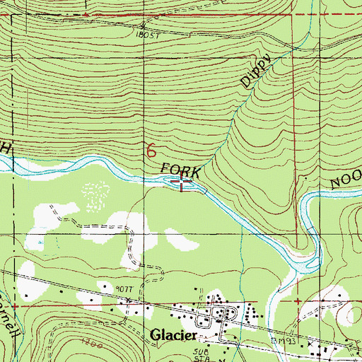 Topographic Map of Dippy Creek, WA