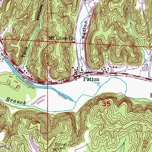 Topographic Map of Patton, AL