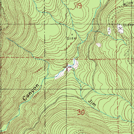Topographic Map of Jim Creek, WA