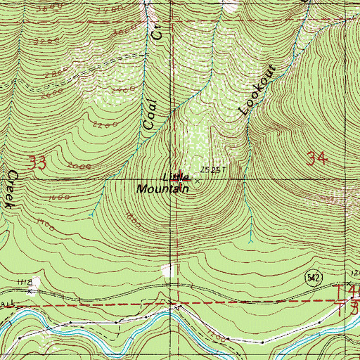 Topographic Map of Little Mountain, WA