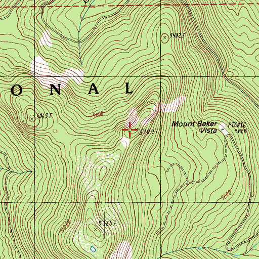 Topographic Map of Mount Baker Vista, WA