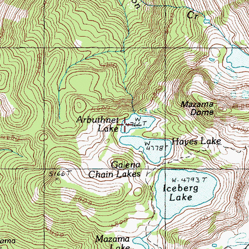 Topographic Map of Arbuthnet Lake, WA