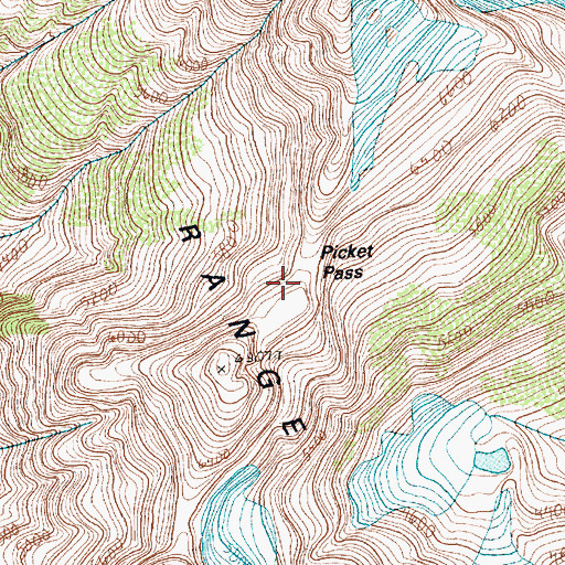 Topographic Map of Picket Pass, WA