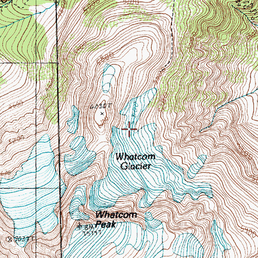 Topographic Map of Whatcom Glacier, WA