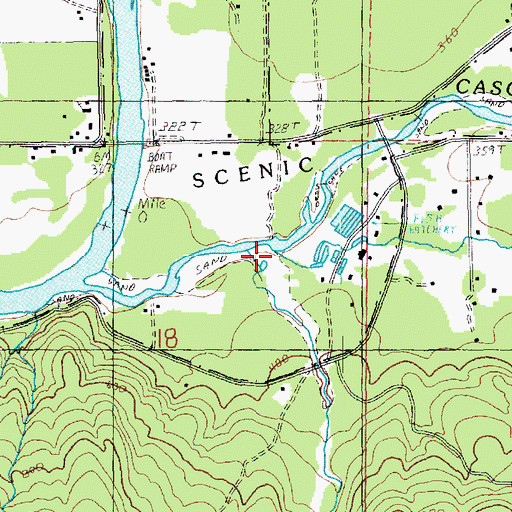 Topographic Map of Clark Creek, WA