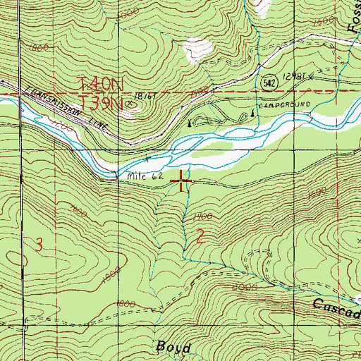 Topographic Map of Boyd Creek, WA