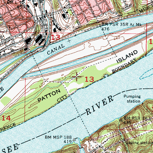 Topographic Map of Patton Island, AL