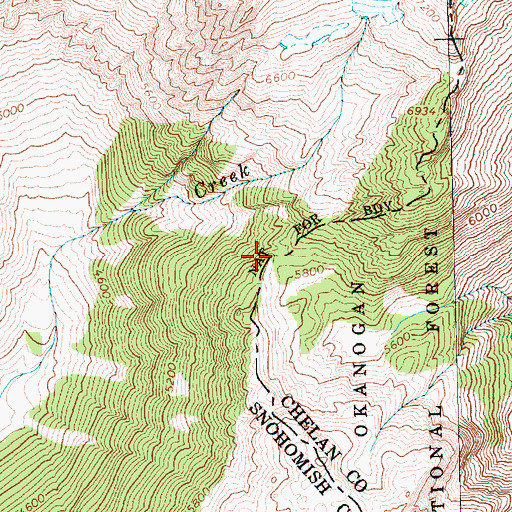 Topographic Map of Kaiwhat Pass, WA