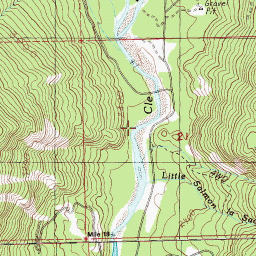 Topographic Map of Little Salmon la Sac, WA