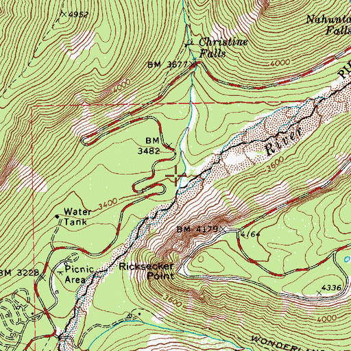 Topographic Map of Van Trump Canyon, WA