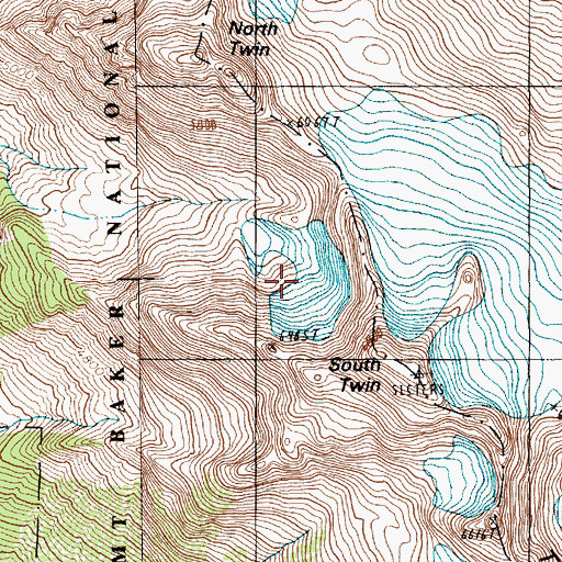 Topographic Map of Twin Sisters, WA