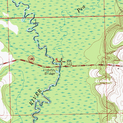 Topographic Map of Pea Creek, AL