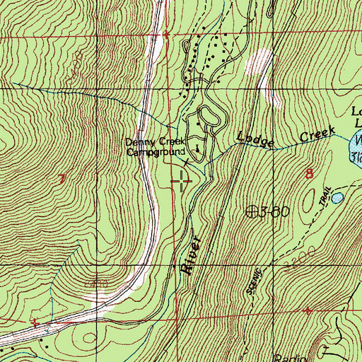 Topographic Map of Lodge Creek, WA