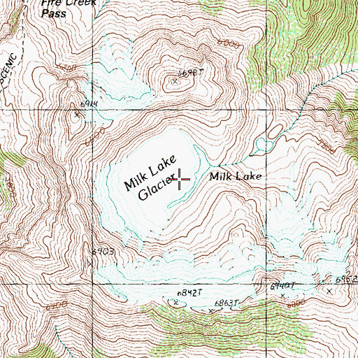 Topographic Map of Milk Lake, WA