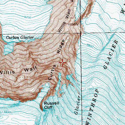 Topographic Map of Avalanche Camp, WA