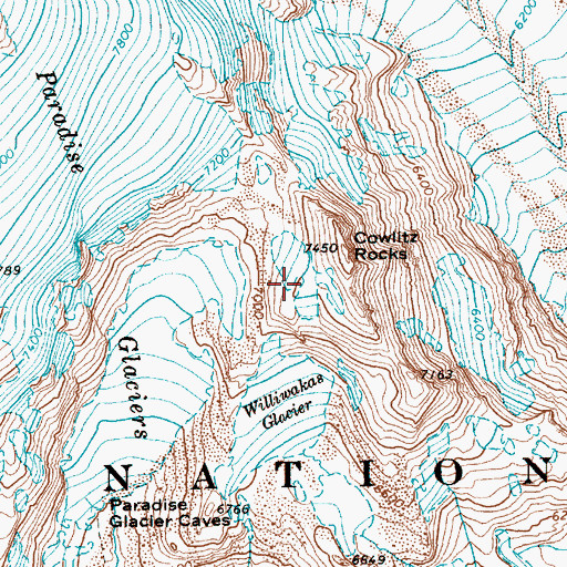Topographic Map of Stevens Glacier, WA
