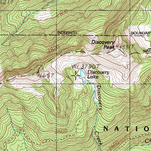 Topographic Map of Discovery Lake, WA