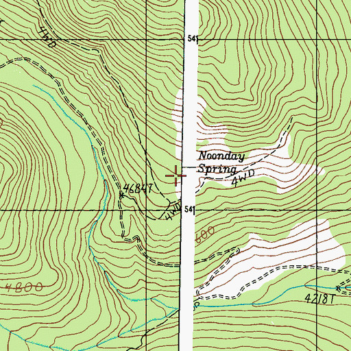 Topographic Map of Noonday Spring, WA