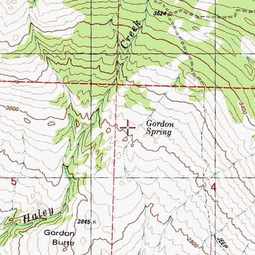 Topographic Map of Gordon Spring, WA