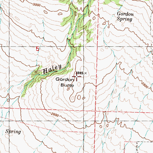 Topographic Map of Gordon Butte, WA