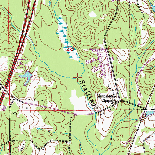 Topographic Map of Peavy Creek, AL