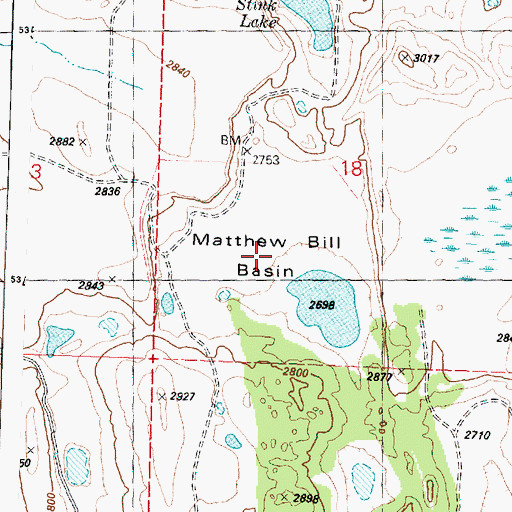 Topographic Map of Matthew Bill Basin, WA