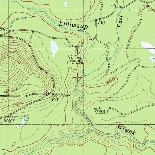 Topographic Map of East Fork Lilliwaup Creek, WA